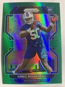 2021 Panini Prizm Red Green Refractor Insert Rookie Bills Greg Rousseau - Picture 1 of 2