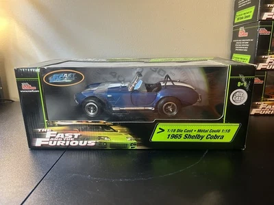 Racing Champions Fast and Furious 1965 Shelby Cobra escala 1:18 diecast azul Foto 1 de 4