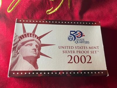 2002 US Mint SILVER PROOF SET with Box and COA (Set of 10 Coins) - Image 1 of 4