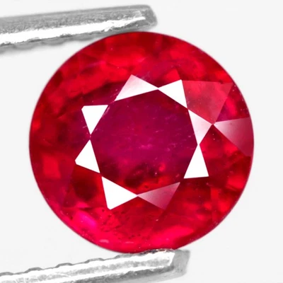 1.29Ct. Natural Gemstone Ruby Top Red round Madagascar Beautiful Sparkles Color! - Image 1 of 4