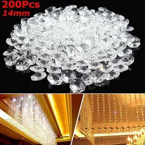 200pcs / Set Trasparente Cristallo Ciondolo Da Lampadario Ornamento Garland - Foto 1 di 7