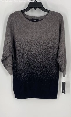 Suéter Pullover Cuello Redondo Tejido Manga 3/4 Negro Plateado Agb Para Mujer Talla XL Foto 1 de 4