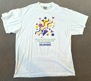 Vintage Hellman’s Mayonnaise T-Shirt 1990er Oneita 50 XL Mayonesa Promo KOSTENLOSER VERSAND - Bild 1 von 18