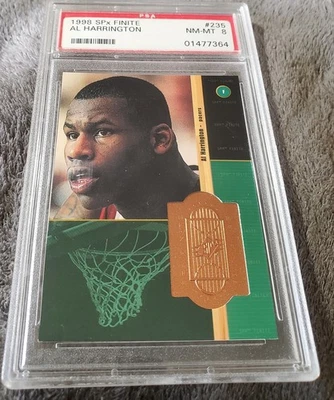 1998-99 SPx Finite 2335/2500 Al Harrington #235 Rookie RC PSA 8 - Image 1 of 2