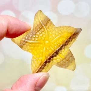 Gelber Fluorit Seestern Kristallschnitzerei - Edelstein geschnitzter Cabochon 1,6 Zoll - Bild 1 von 4