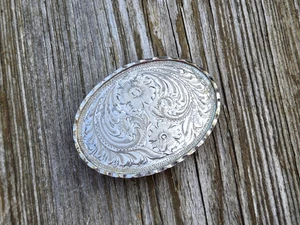 Alpaca Mexico Oval Shaped Silver Buckle Raised Edges - Headstall Bridle Halter - Picture 1 of 8