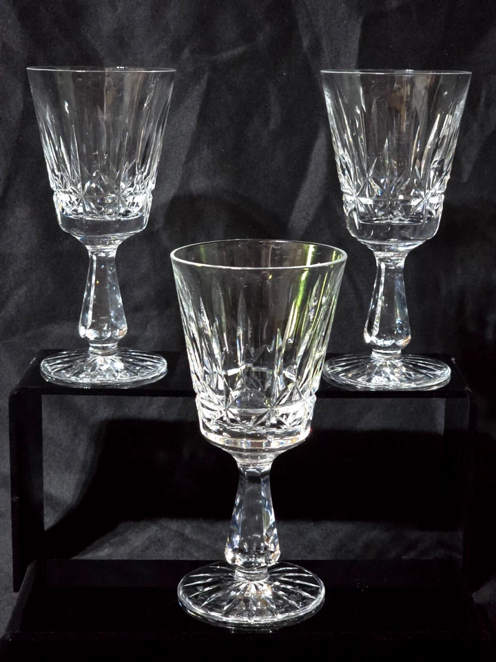 WATERFORD CRYSTAL LISMORE Hand Cut ROSSLARE 6" Claret Wine Glass   - Set Of 3 - Image 1 of 4