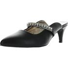Masseys Womens Krystal Jeweled Faux Leather Slip On Mules Shoes BHFO 9777