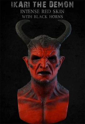 Máscara Completa Diablo Rojo Cabeza Demonio Baile Fiesta Casco Halloween Juegos con disfraces Accesorios Látex  Foto 1 de 2