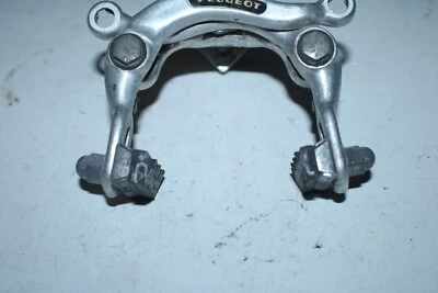Vintage Peugeot Brake Caliper 55-75mm Silver Center Pull Thru-Bolt USA Shipper:) - Photo 1/4