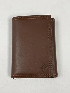 Columbia Brown Leather Compact Tri-Fold Men's Classic Wallet - Picture 1 of 10