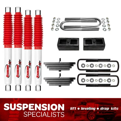 2.8" Front 2" Rear Lift Leveling Kit w Rancho Shocks For 1999-2004 Ford F250 4X4 - Image 1 of 4