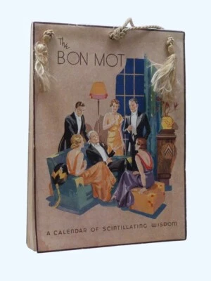 THE BON MOT Unused 1936 calendar of witty saying - super front cover! - Image 1 of 4