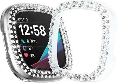 Paquete de 2 fundas protectoras con marco protector de diamante para Fitbit Versa 3/Sense Foto 1 de 4