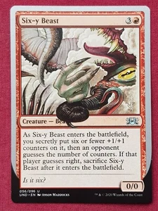 Magic The Gathering SIN SANCIONES SIX-Y BEAST tarjeta roja Magic The Gathering Magic The Gathering - Imagen 1 de 2
