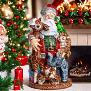 Wooden Santa Claus figurine 14 ", handmade home Christmas decoration - Picture 1 of 15
