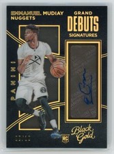 2015-16 EMMANUEL MUDIAY 05/10 AUTO PANINI BLACK GOLD ROOKIE RC#5 GRAND DEBUTS