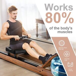Indoor Wooden Water Resistance Rowing Machine with LCD Home Gym Equipment 2Col>