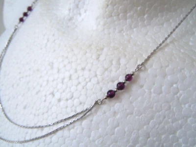 Collana AVON Con Palline Di Ametista 2 Rhg In Argento 4,7 G/51 Cm - Immagine 1 di 4