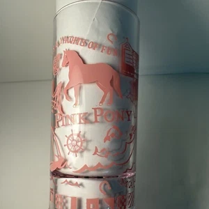 Pink Pony Tall Drink Glass Mackinac Island Michigan Plastic Rum Runner Glass - Picture 1 of 9