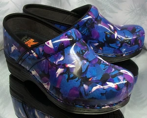 DANSKO XP 2.0 BLUE LEATHER MULES CLOGS SLIP ONS SHOES US WOMENS SZ 5.5 6 EU 36 - Picture 1 of 10