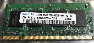 1Gb Kit (2) Samsung M470T6554CZ3-CD5 512MB PC2-4200S-444 (1GB Total) RAM Memory - Picture 1 of 3