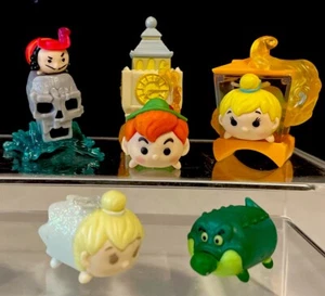 Disney Tsum Tsum *PETER PAN* Set of 8 Figures & Stands TINKER BELL CAPTAIN HOOK - Picture 1 of 11