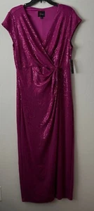NWT JM Studio by John Meyer Formal Magenta Pink Sparkle Long Dress Size 12 - Picture 1 of 3