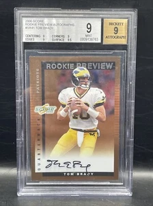 2000 Score "Rookie Preview Autographs" #SR41 Tom Brady, Beckett 9 Mint Auto - Picture 1 of 2