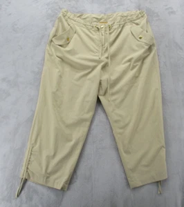 Ruby Rd. Capri Pants Women's L Beige Polyester Elastic Waistband High-Rise - Picture 1 of 12