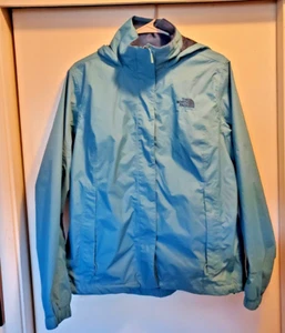 The North Face Raincoat Women's Size L Teal Hoodie Wind Breaker Dryvent. - Picture 1 of 18