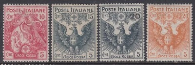 ITALY 1915 - Sassone n.102-105 Mint OG MH*  240$ -  SUPER CENTERED - Image 1 of 2