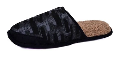 Isotoner TOTES MENS KNIT TWEED SLIPPERS BLACK Indoor Outdoor Slippers - Image 1 of 4