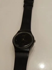 Vintage 1980's Ladies Swatch Watch Balack Bank Dial Model 503 - Picture 1 of 4