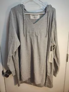 Sweatshirt Project Gray 3X Hooded Sweatshirt Laced Sleeves NWT - Picture 1 of 6
