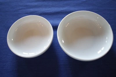 Bol saladier à riz ancien chinois porcelaine de Chine blanc lot de 2 - Photo 1/4