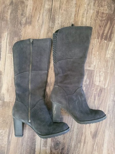 Stivali al ginocchio Timberland Stratham donna 8553R in pelle nera impermeabili taglia 8 5