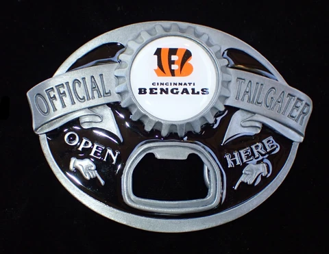CINCINATTI BENGALS TAILGATER BELT BUCKLE WITH BOTTLE OPENER SISKIYOU PEWTER Cover