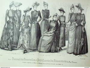 Gravure de mode Journal des Demoiselles & Dames réunis 1890 n°4775 - Picture 1 of 1
