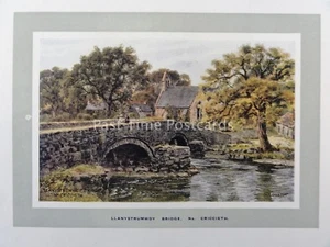 LLANYSTRUMWDY BRIDGE CRICCIETH Aberglaslyn & Snowdon c1920's PRINT A.R. Quinton - Picture 1 of 2