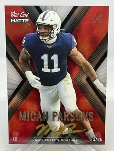 Micah Parsons 2021 Wildcard Matte Black/Red X plode Auto Rookie #23/25 Cowboys - Picture 1 of 11