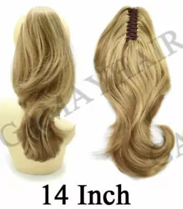 Thick Jaw Claw Clip In Ponytail Curly Wavy Long Hair Extension Natural As Human - Picture 1 of 2