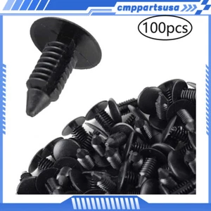 100PCS 8mm Hole Car Bumper Plastic Clip Body Retainer Hood Fender Fastener Rivet - Picture 1 of 2