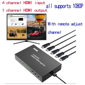 4 Channel Hdmi Video Capture 4x1 Multi-Viewer Game Recording Box Live Streaming - Picture 1 of 12