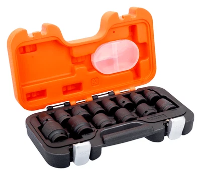 Bahco 1/2in. Drive Standard Impact Socket Set 14 Piece Metric 10 - 27mm - D/S14 - Image 1 of 3