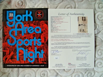 Joe DiMaggio Paterno Reggie Jackson vintage signed 1974 program JSA Certified - Image 1 of 4