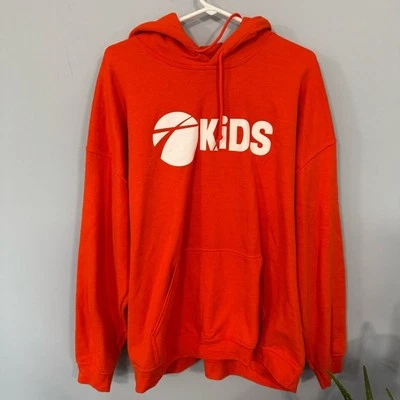 Gildan Heavy Blend Red Hooded Sweatshirt w/ Crossing Kids Logo Adult Size XL - Image 1 of 4