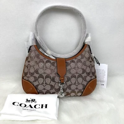 Coach Hamptons Hobo Bag In Crystal Signature Jacquard CW654 NWT - Image 1 of 4
