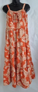 Maxi Vestido INC International Concepts Para Mujer Cachemira Naranja Boho En Niveles Talla 4 - Imagen 1 de 7