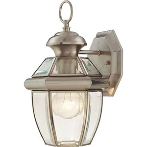 Volume Lighting Brushed Nickel Hardwired Outdoor Coach Light Sconce with Clear - Picture 1 of 1